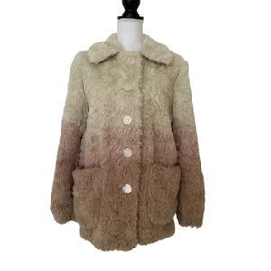 by Anthropologie Faux Fur Woman’s Coat Multicolor, Sz S